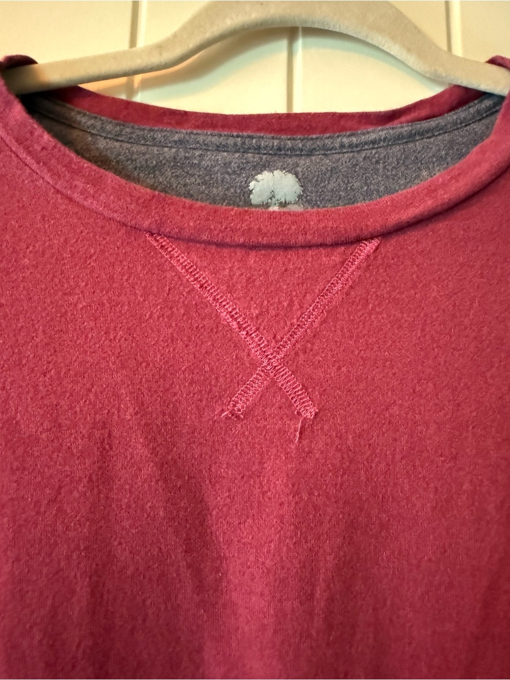 Men's Long Sleeve Tee in Maroon and Heather Gray 100% cotton